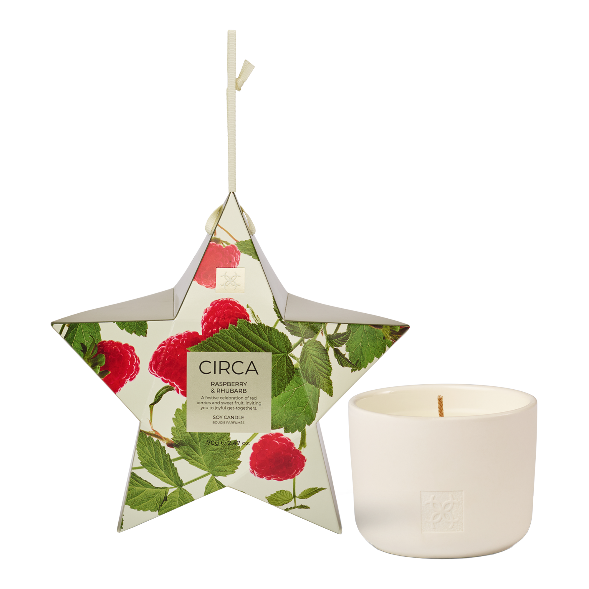 CIRCA 3x70g Candle Trio - Christmas - (RASPBERRY & RHUBARB, WHITE FIG & CEDAR, GINGERBREAD COOKIES) - X26