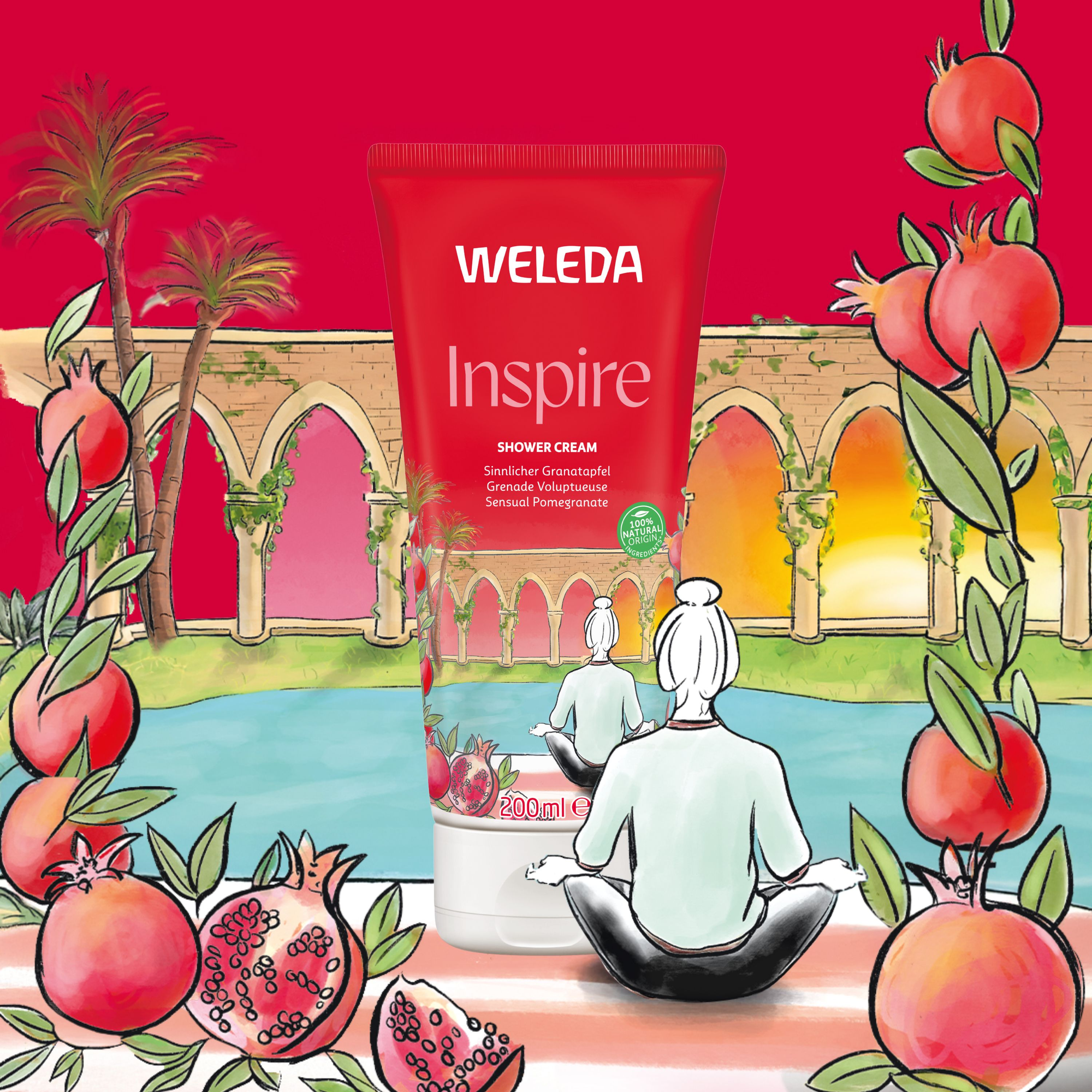 Welda Inspire Body Wash - Pomegranate 200ml