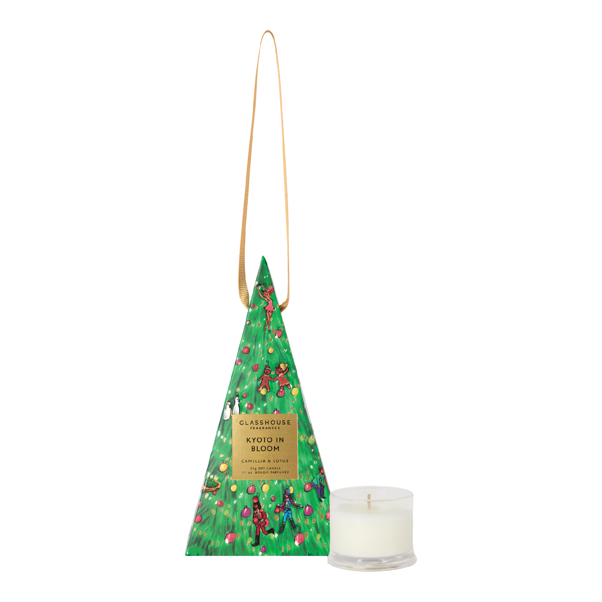 Glasshouse Fragrances 30g Christmas Bauble Candle - Kyoto In Bloom - X26