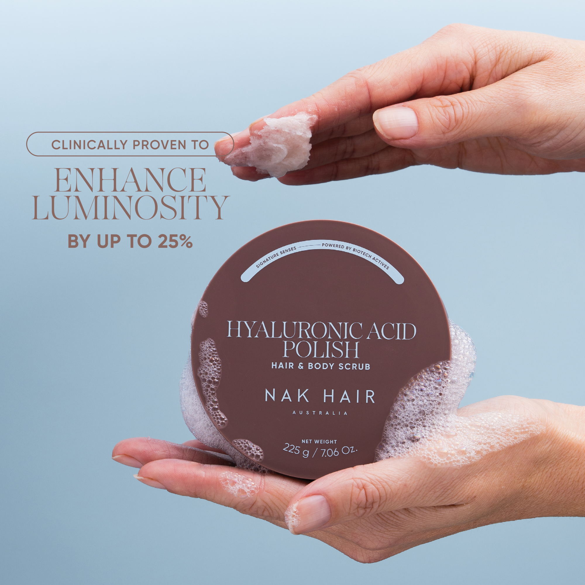 NAK Hyaluronic Acid Polish Hair & Body Scrub 225g