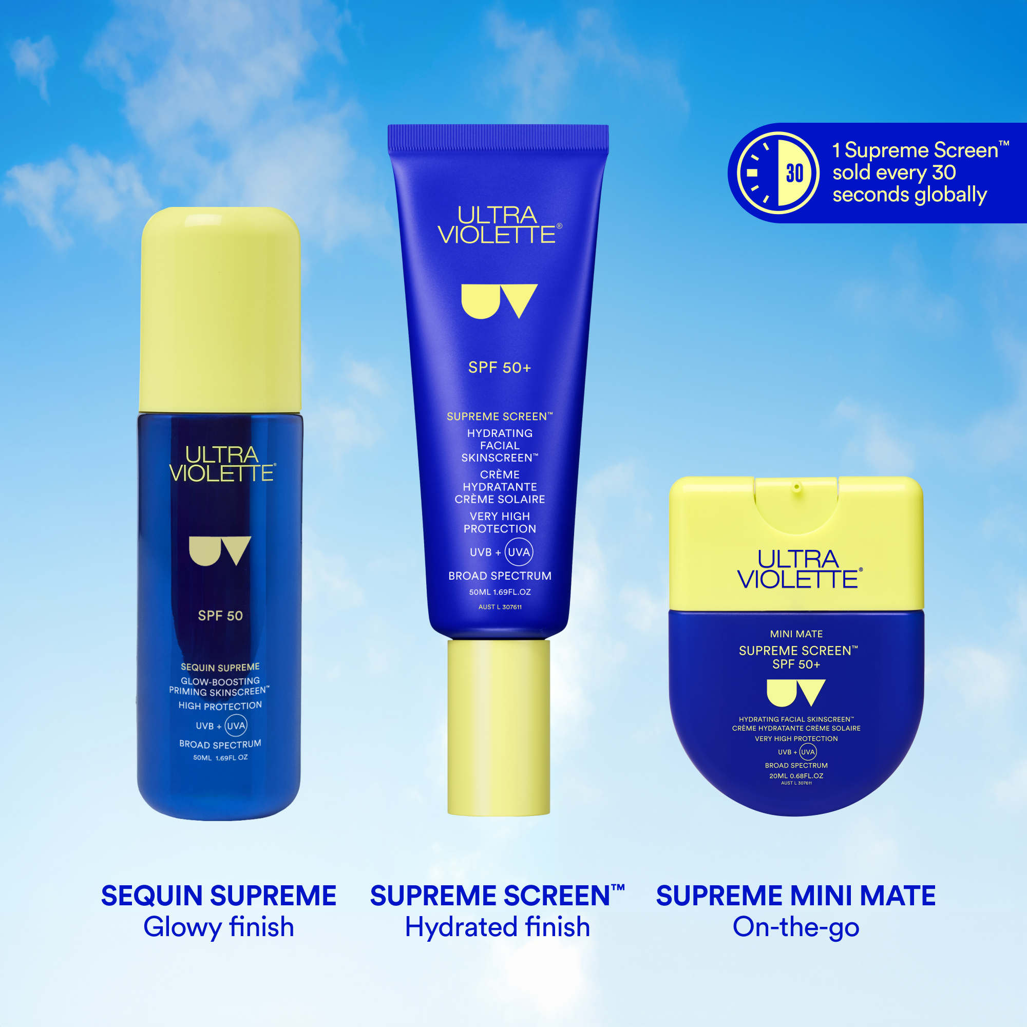 Ultra Violette Sequin Supreme SPF 50 Glow-Boosting Priming SKINSCREEEN 50ml