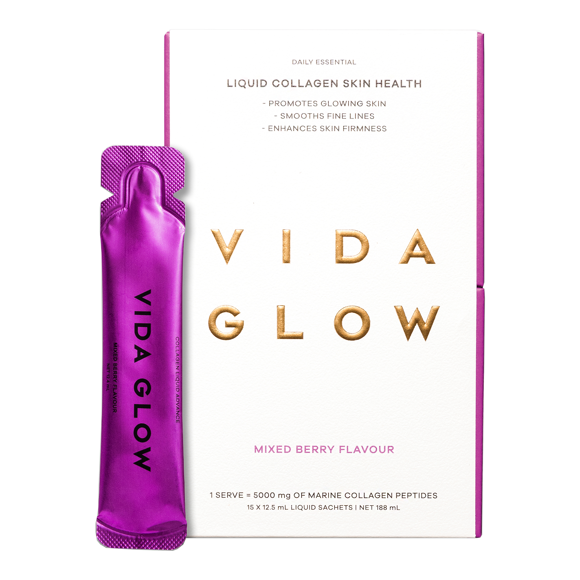 Vida Glow Daily Essentials: Collagen Liquid Advance Mixed Berry